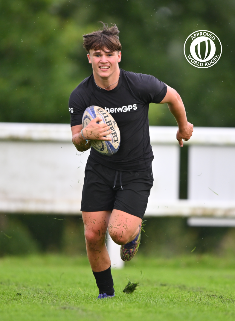 Rugby player wearing the GPS Vest