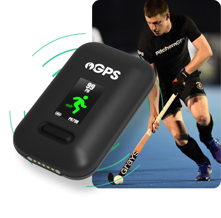 Hockey Player wearing a GPS Vest