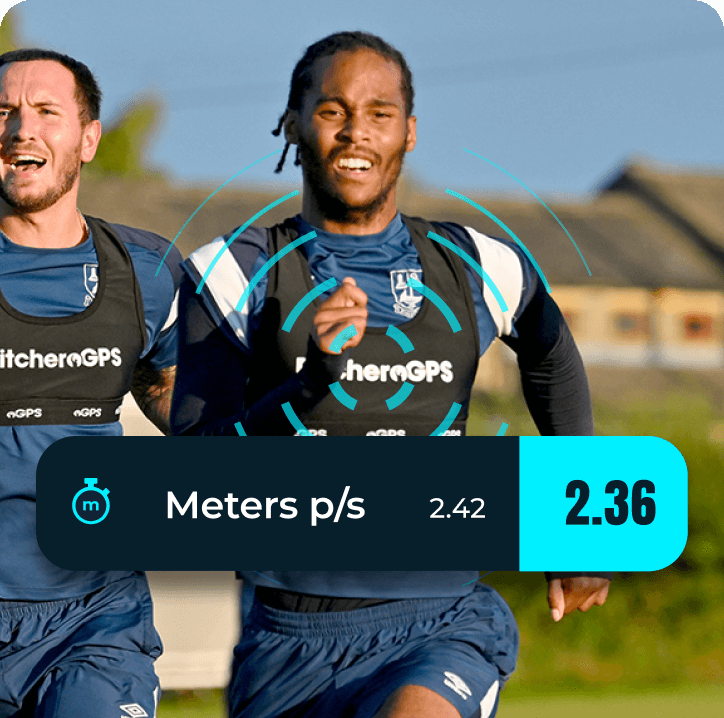 Football player recording Intensity metrics with a GPS Vest