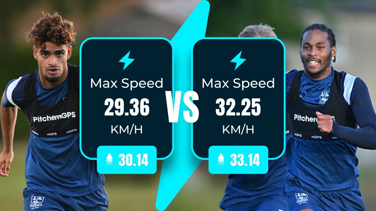 Player Comparison feature of the PitcheroGPS Team Analysis Software